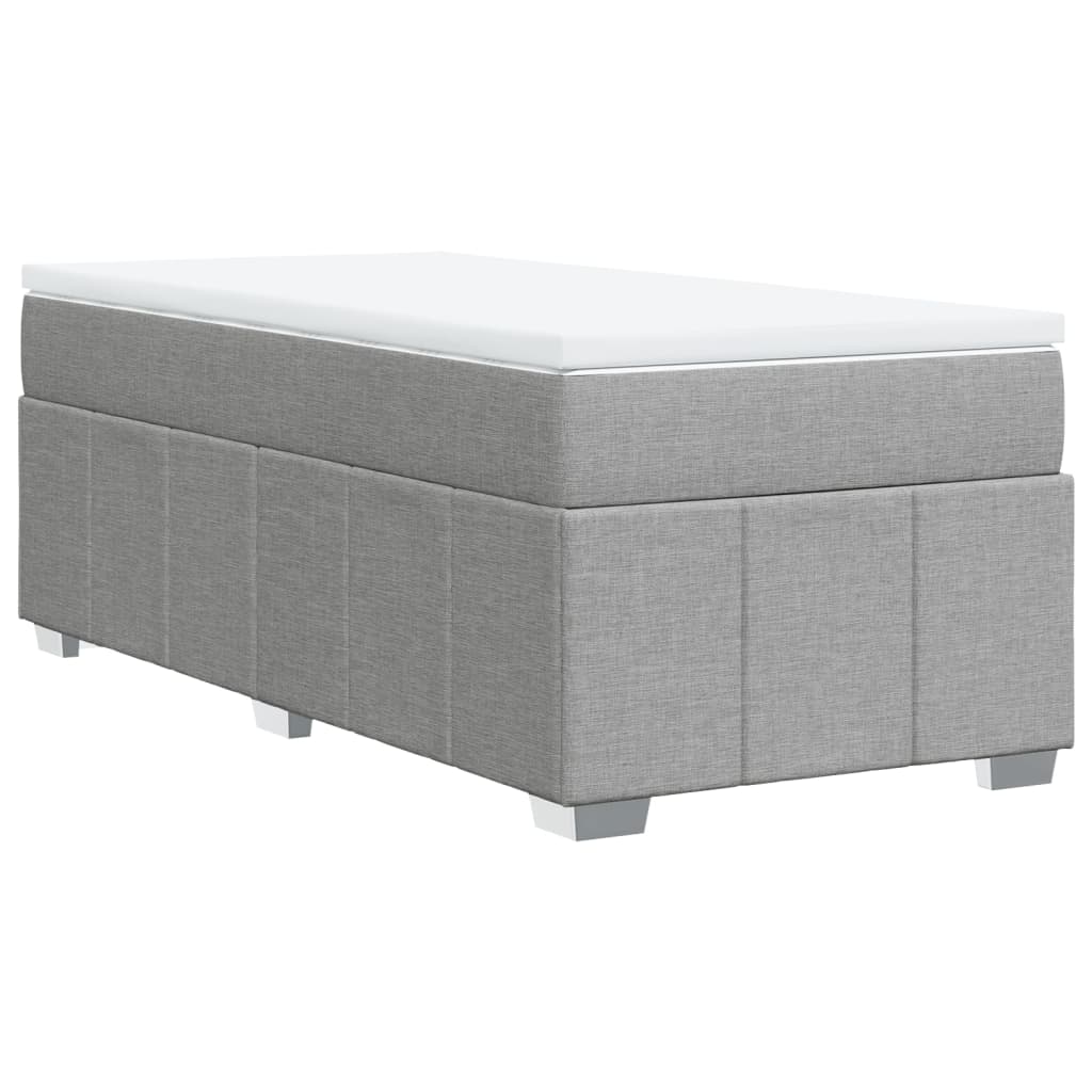 Sommier à lattes de lit avec matelas Gris clair 90x200 cm Tissu