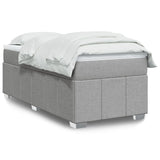 Sommier à lattes de lit avec matelas Gris clair 90x200 cm Tissu