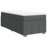 Sommier à lattes de lit avec matelas Gris foncé 90x200 cm Tissu