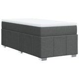 Sommier à lattes de lit avec matelas Gris foncé 90x200 cm Tissu