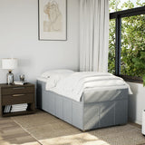 Slatted bed base with mattress Light grey 100x200cm Fabric