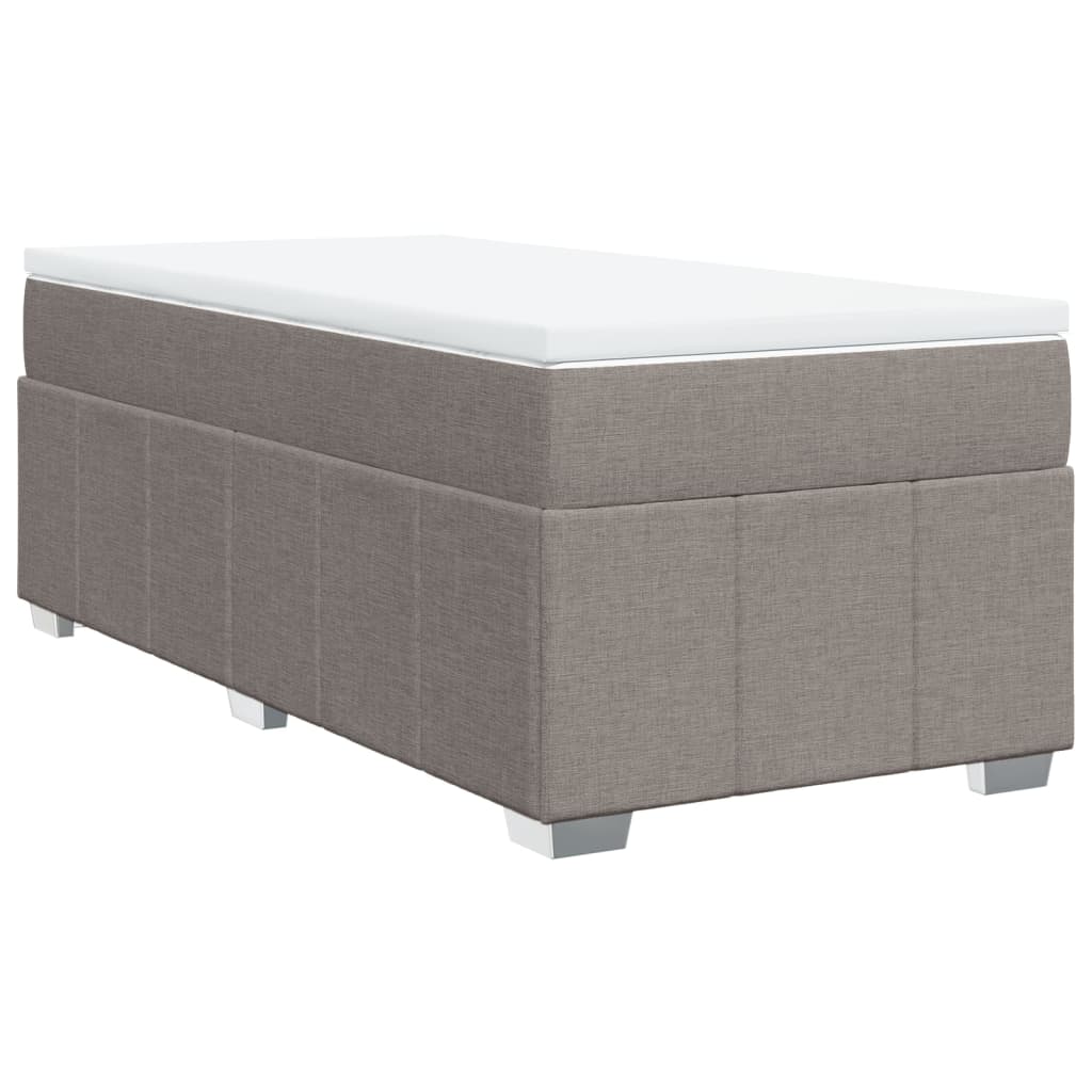 Sommier à lattes de lit avec matelas Taupe 100x200 cm Tissu