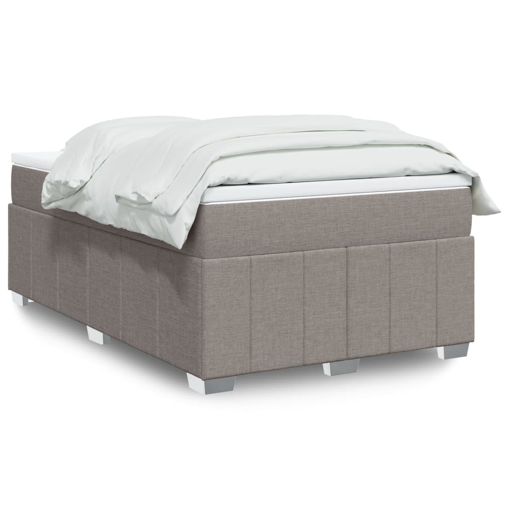 Sommier à lattes de lit avec matelas Taupe 120x200 cm Tissu