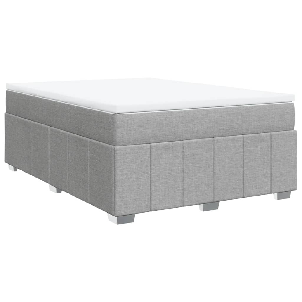 Sommier à lattes de lit avec matelas Gris clair 140x190cm Tissu