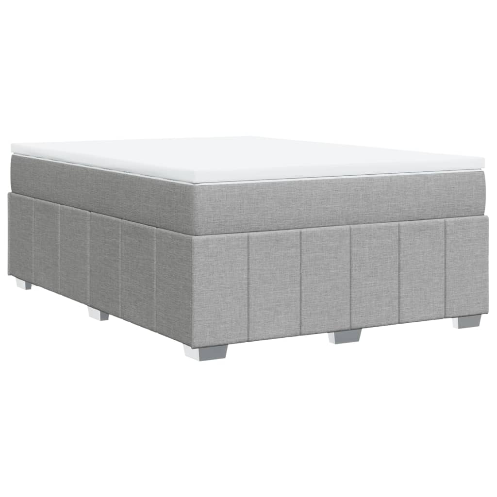 Sommier à lattes de lit avec matelas Gris clair 140x190cm Tissu