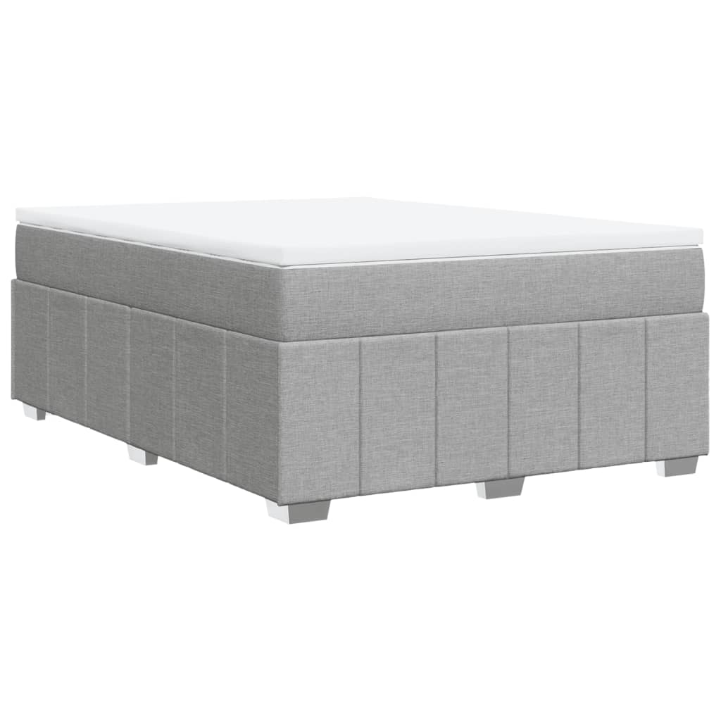 Sommier à lattes de lit avec matelas Gris clair 140x200cm Tissu