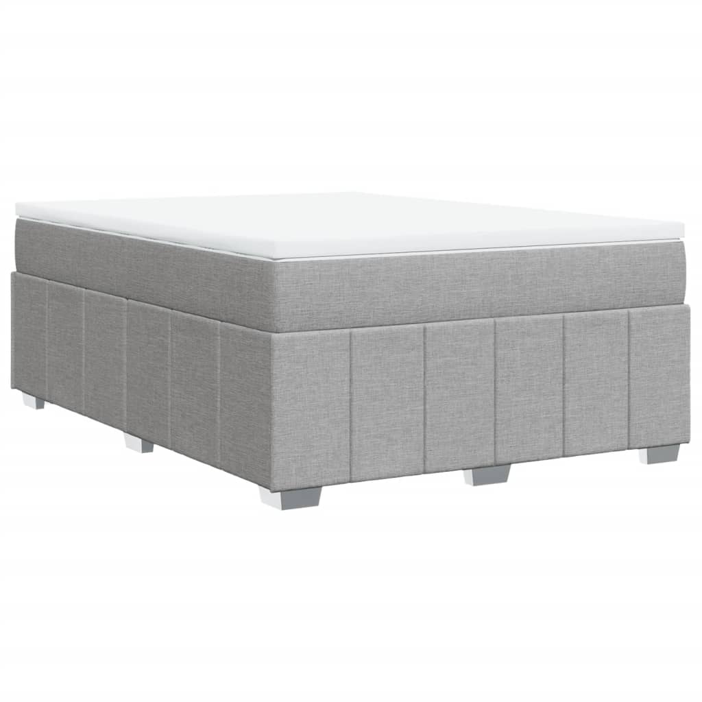 Sommier à lattes de lit avec matelas Gris clair 160x200cm Tissu