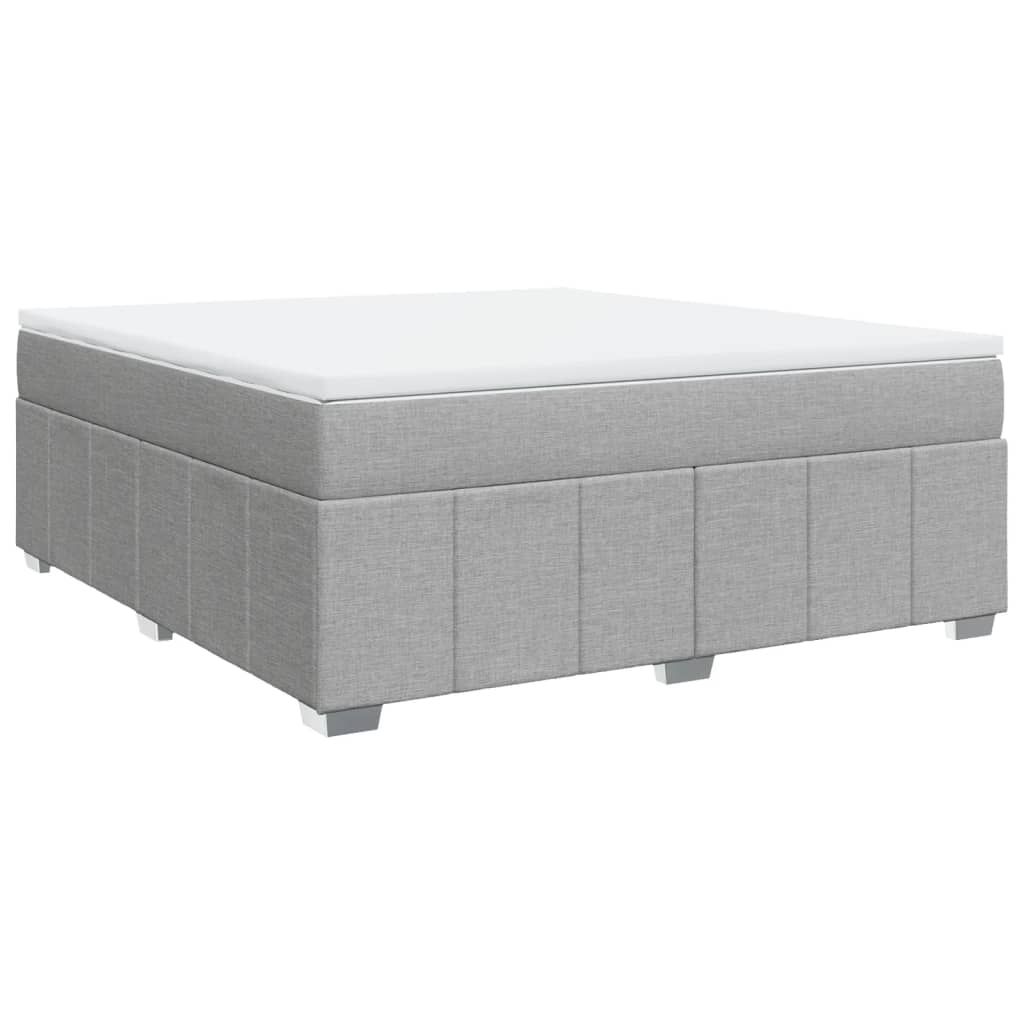 Slatted bed base with mattress Light grey 180x200cm Fabric