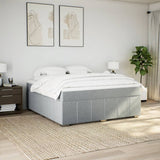 Slatted bed base with mattress Light grey 180x200cm Fabric