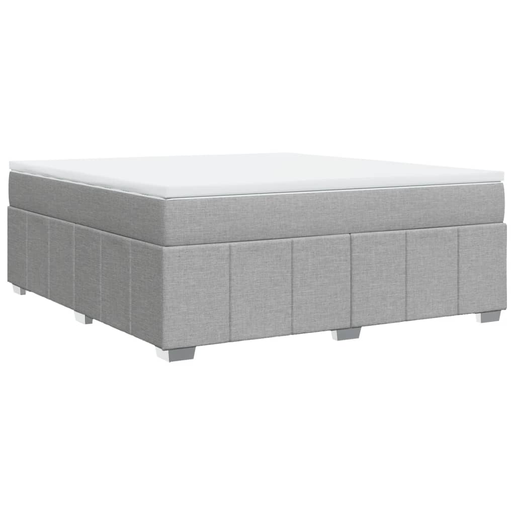 Slatted bed base with mattress Light grey 180x200cm Fabric