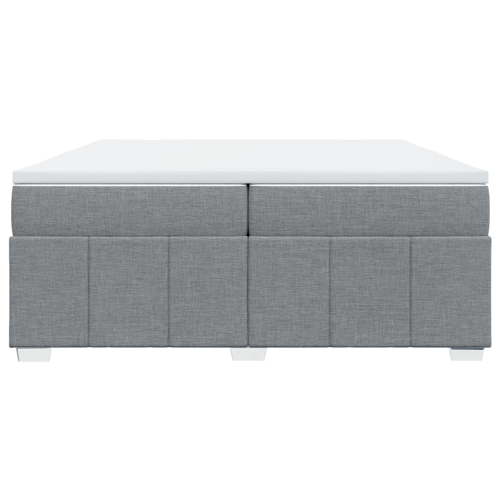 Sommier à lattes de lit avec matelas Gris clair 200x200cm Tissu