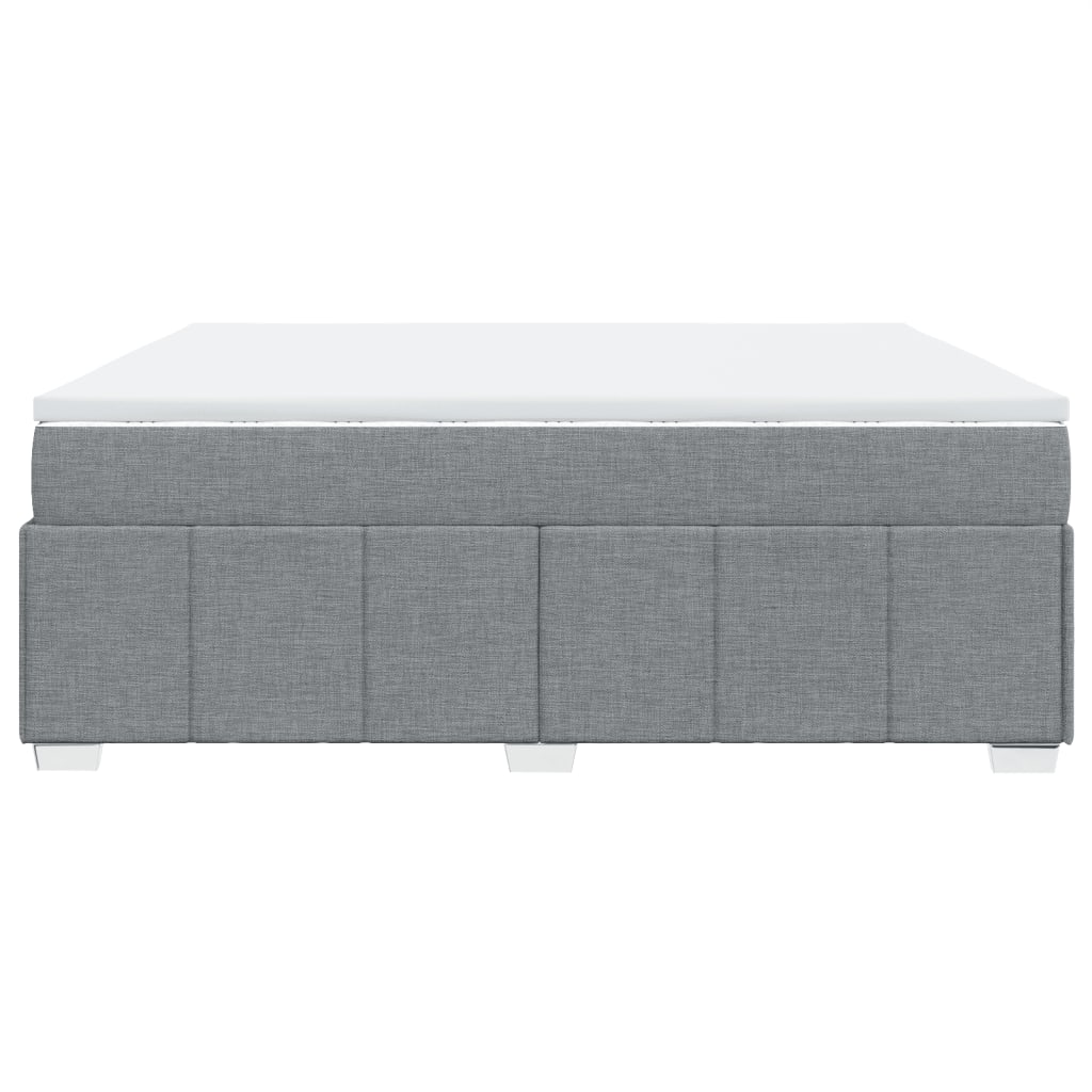 Sommier à lattes de lit avec matelas Gris clair 200x200cm Tissu