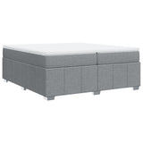 Sommier à lattes de lit avec matelas Gris clair 200x200cm Tissu