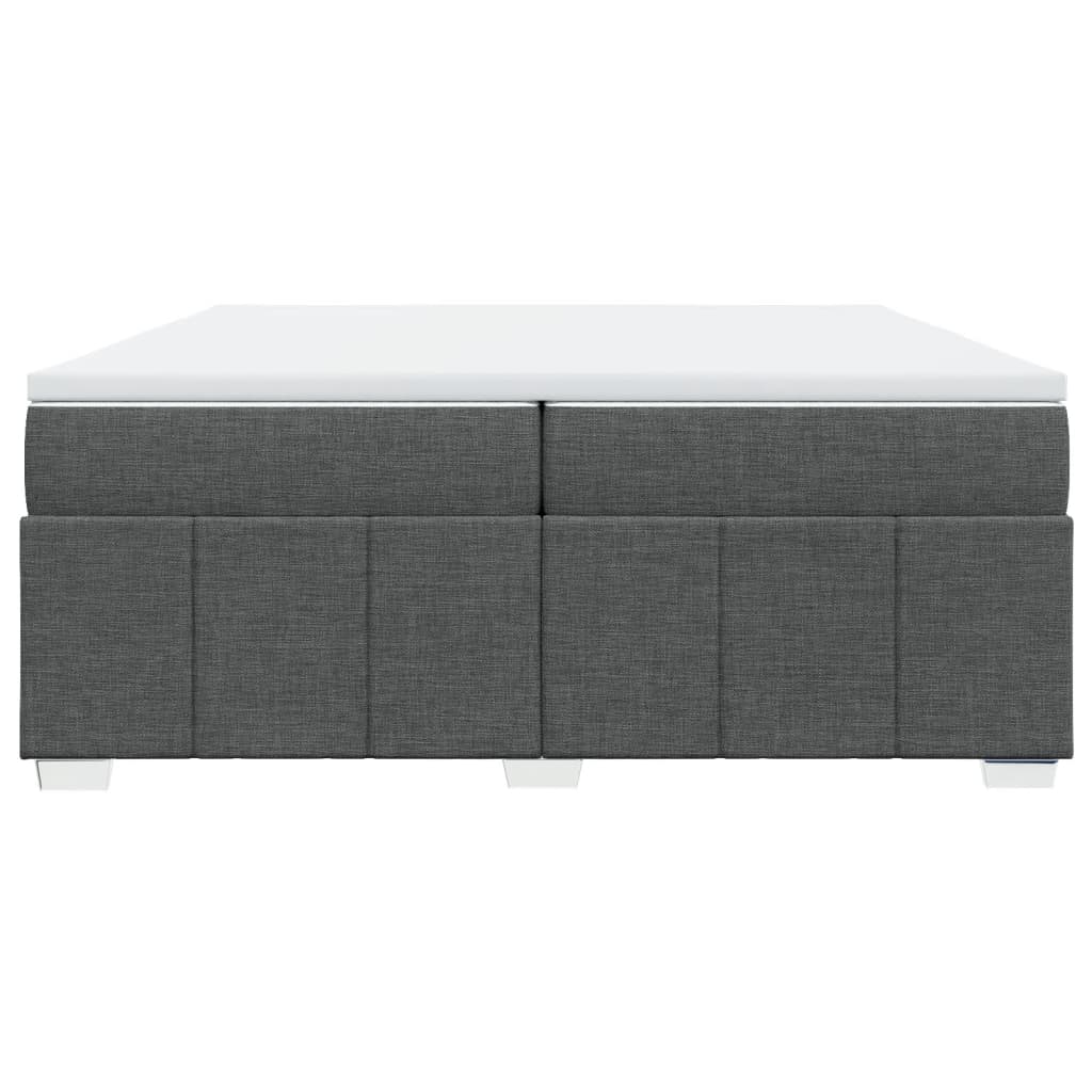 Sommier à lattes de lit avec matelas Gris foncé 200x200cm Tissu