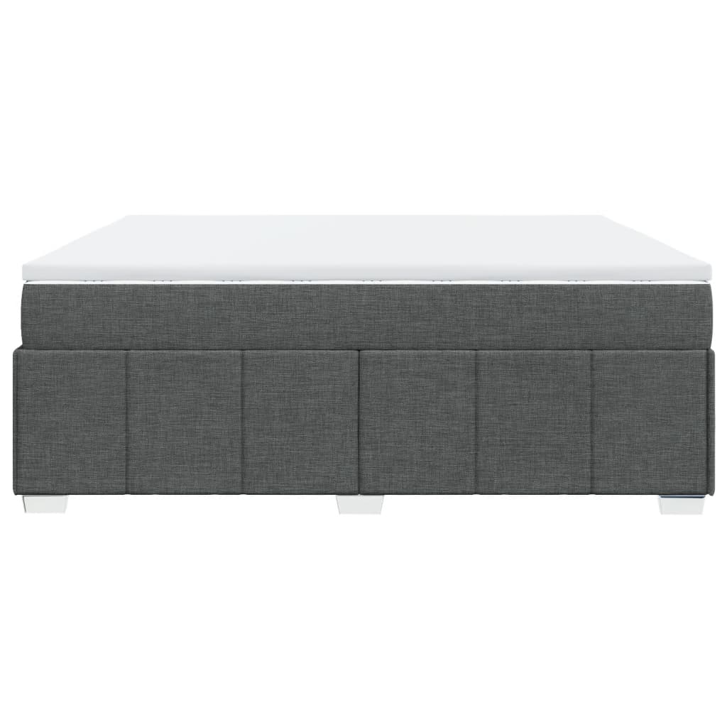 Sommier à lattes de lit avec matelas Gris foncé 200x200cm Tissu