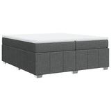 Sommier à lattes de lit avec matelas Gris foncé 200x200cm Tissu