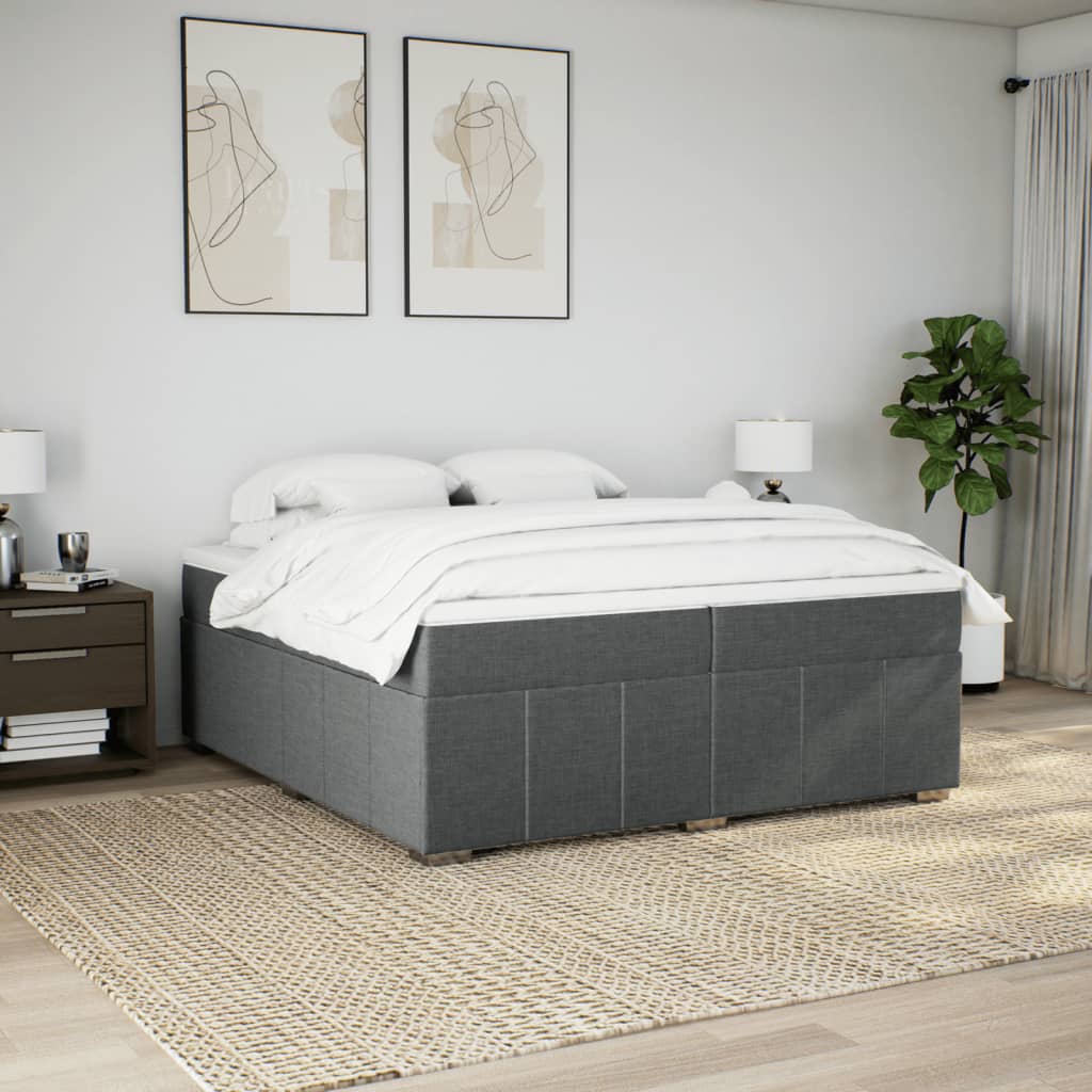 Sommier à lattes de lit avec matelas Taupe 200x200 cm Tissu