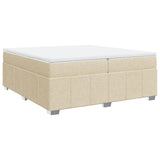 Sommier à lattes de lit avec matelas Crème 200x200 cm Tissu