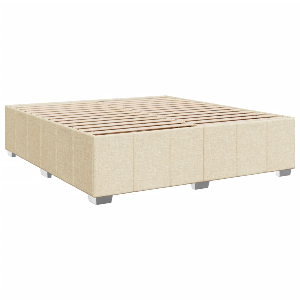 Sommier à lattes de lit avec matelas Crème 200x200 cm Tissu