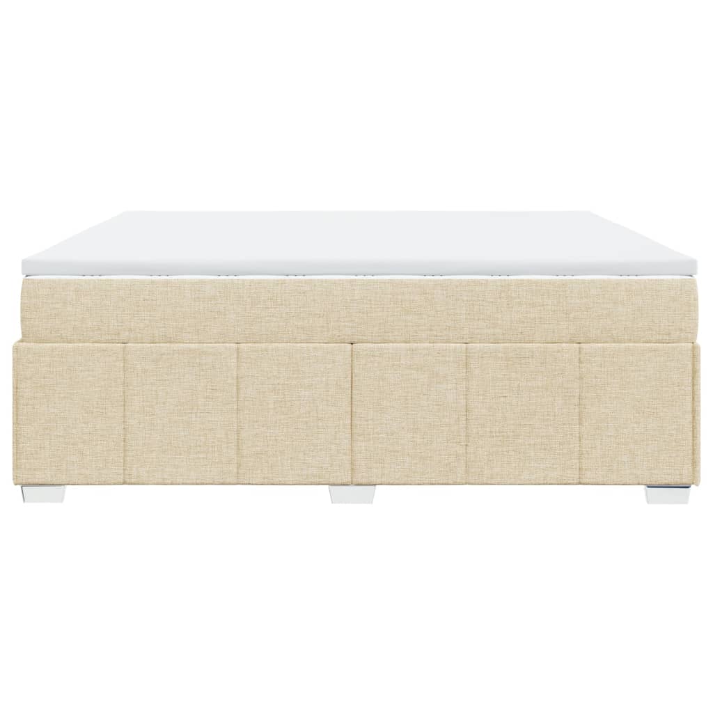 Sommier à lattes de lit avec matelas Crème 200x200 cm Tissu