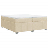 Sommier à lattes de lit avec matelas Crème 200x200 cm Tissu