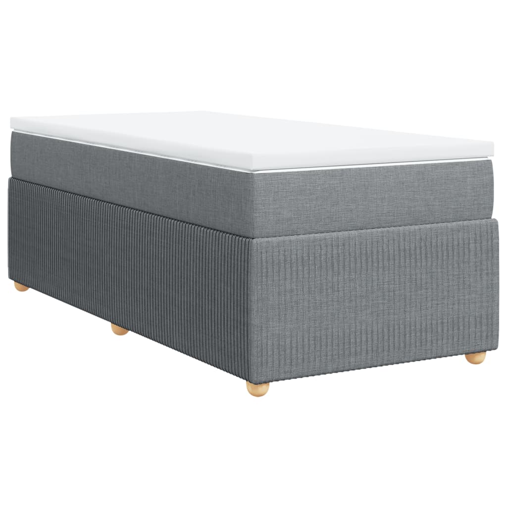 Sommier à lattes de lit avec matelas gris clair 80x200 cm tissu