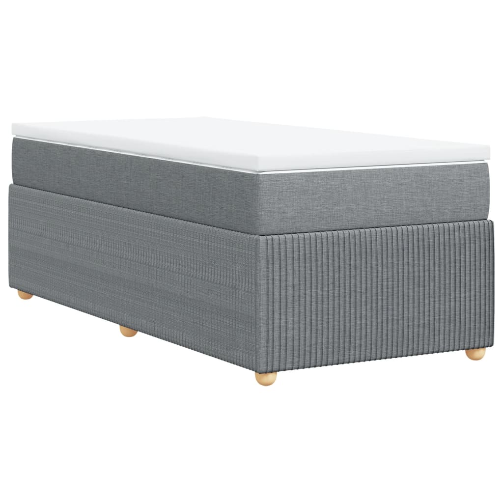 Sommier à lattes de lit avec matelas gris clair 80x200 cm tissu