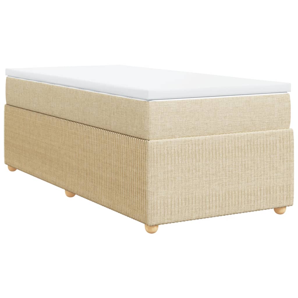 Sommier à lattes de lit avec matelas Crème 80x200 cm Tissu