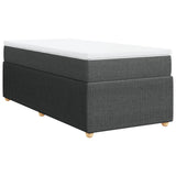 Sommier à lattes de lit avec matelas Gris foncé 90x200 cm Tissu