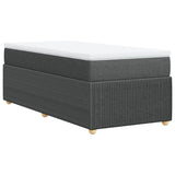 Sommier à lattes de lit avec matelas Gris foncé 90x200 cm Tissu