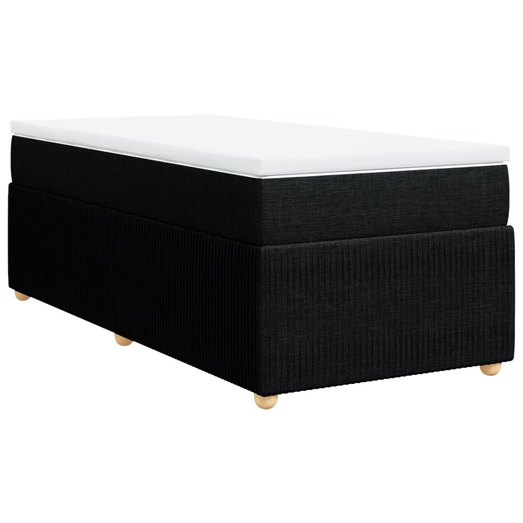 Sommier à lattes de lit avec matelas Noir 90x200 cm Tissu