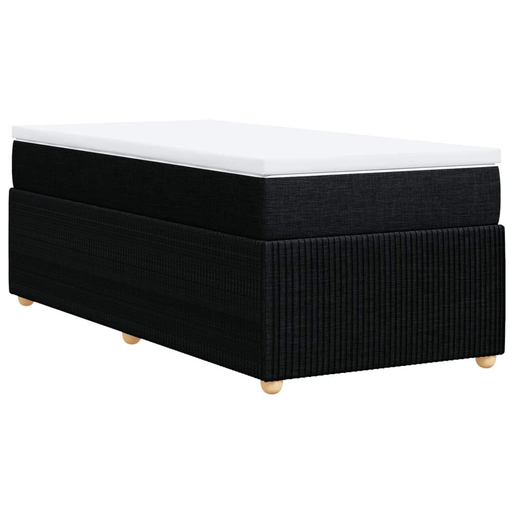 Sommier à lattes de lit avec matelas Noir 90x200 cm Tissu