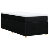 Sommier à lattes de lit avec matelas Noir 90x200 cm Tissu