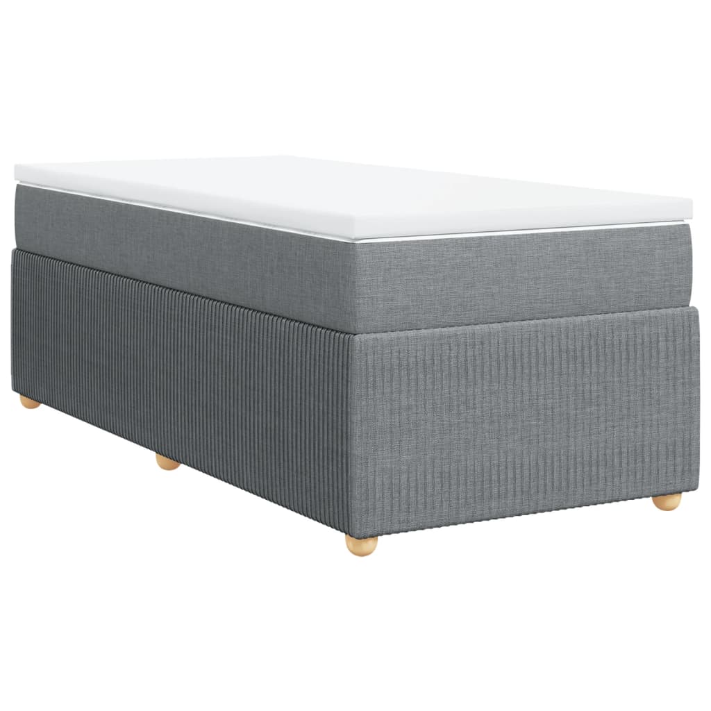 Sommier à lattes de lit avec matelas Gris clair 100x200cm Tissu