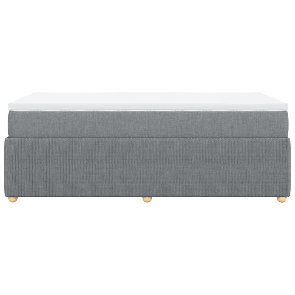 Sommier à lattes de lit avec matelas Gris clair 100x200cm Tissu