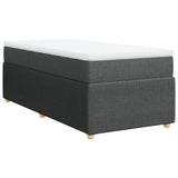 Sommier à lattes de lit avec matelas Gris foncé 100x200cm Tissu