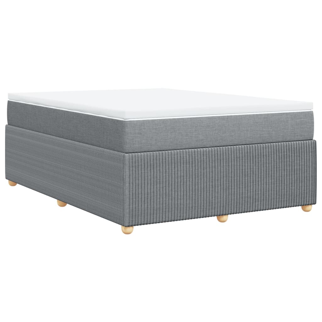 Sommier à lattes de lit avec matelas Gris clair 140x190cm Tissu