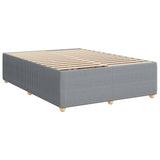 Sommier à lattes de lit avec matelas Gris clair 140x190cm Tissu