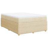 Sommier à lattes de lit avec matelas Crème 140x190 cm Tissu