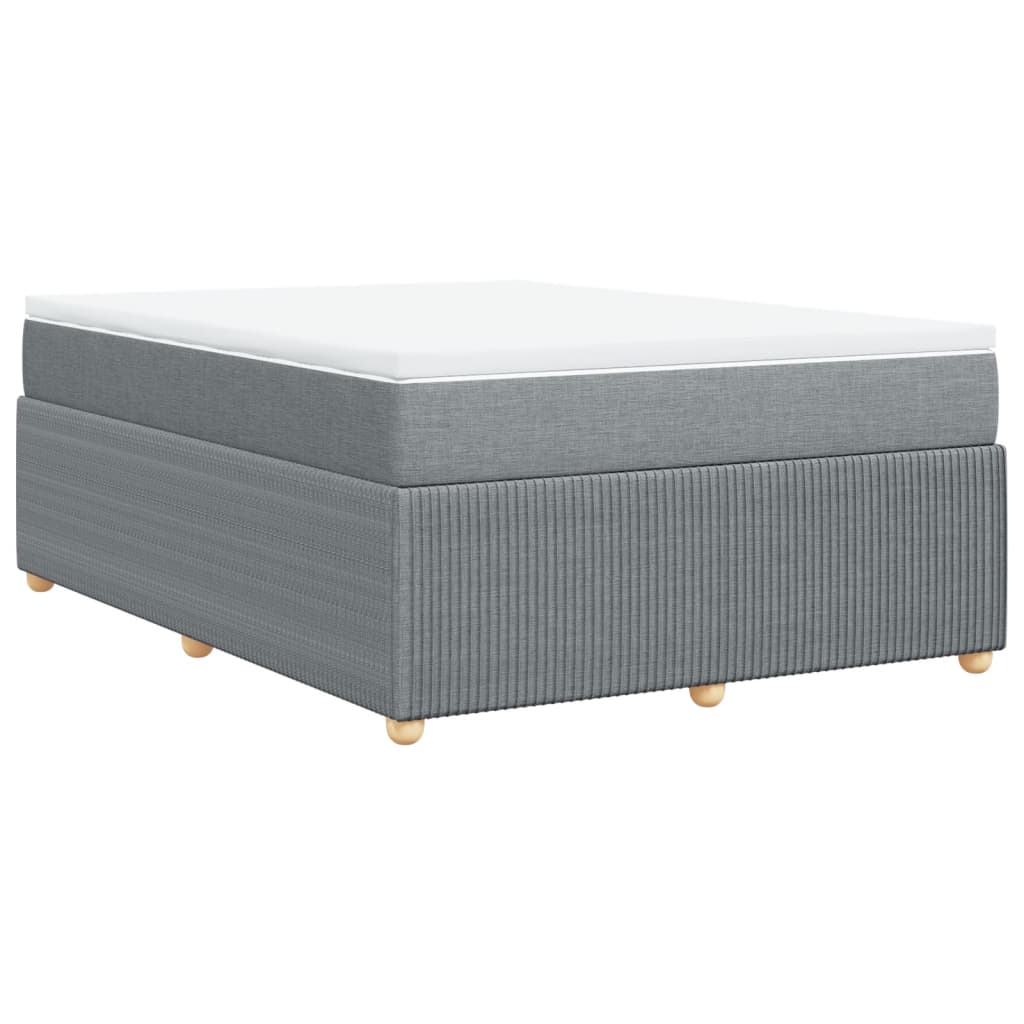 Sommier à lattes de lit avec matelas Gris clair 140x200cm Tissu