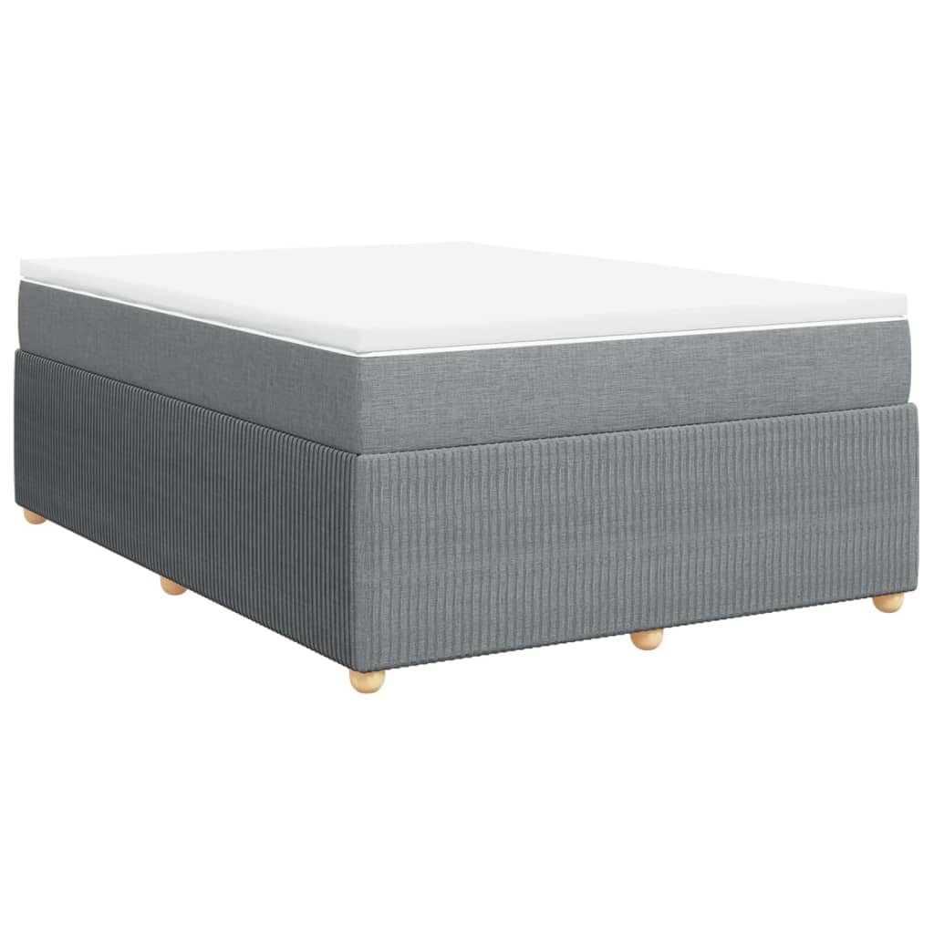 Sommier à lattes de lit avec matelas Gris clair 160x200cm Tissu