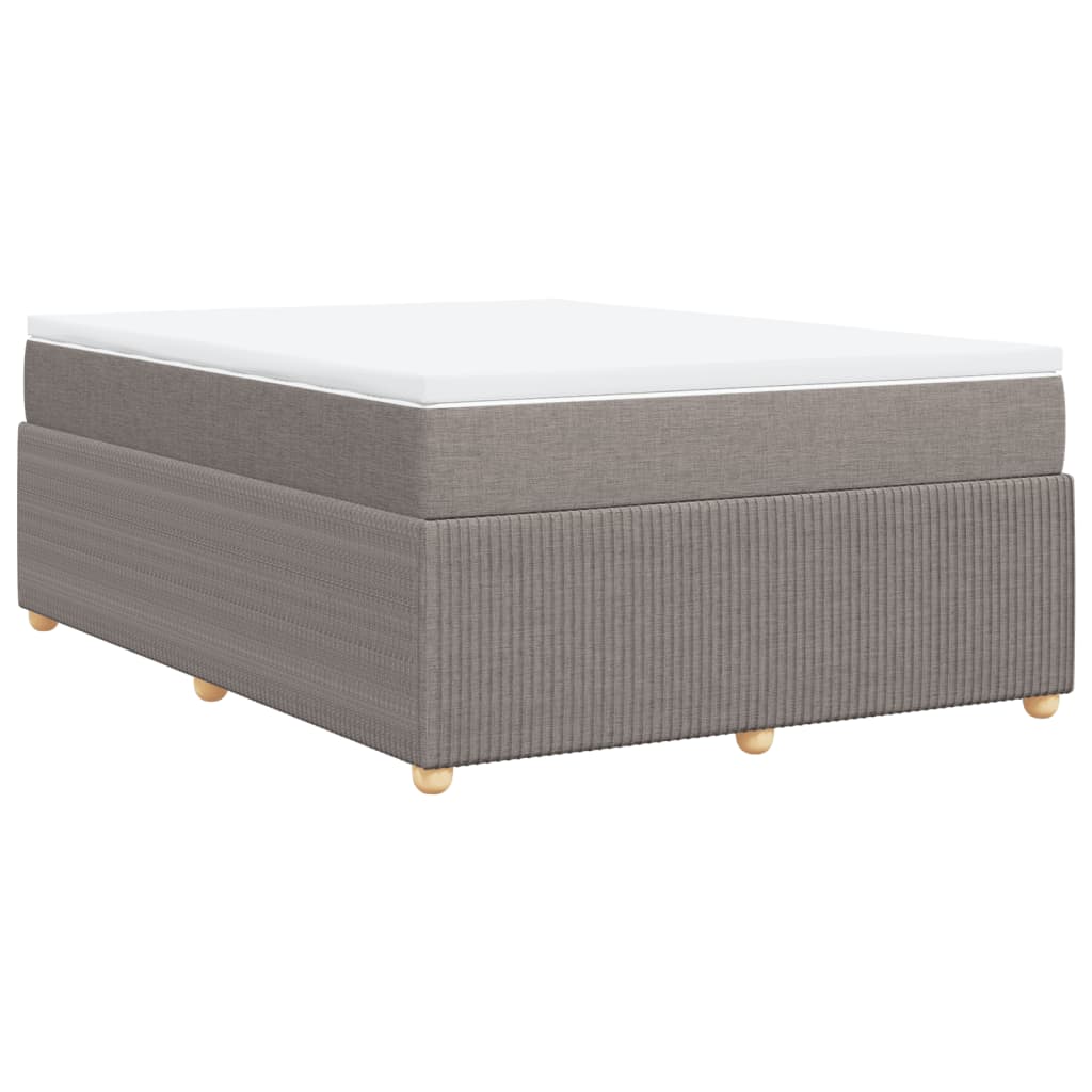 Sommier à lattes de lit avec matelas Taupe 160x200 cm Tissu