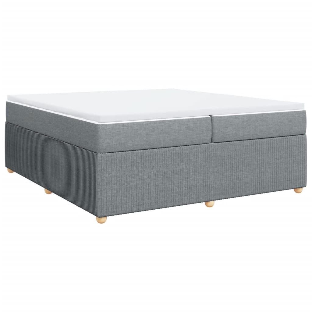 Sommier à lattes de lit avec matelas Gris clair 200x200cm Tissu