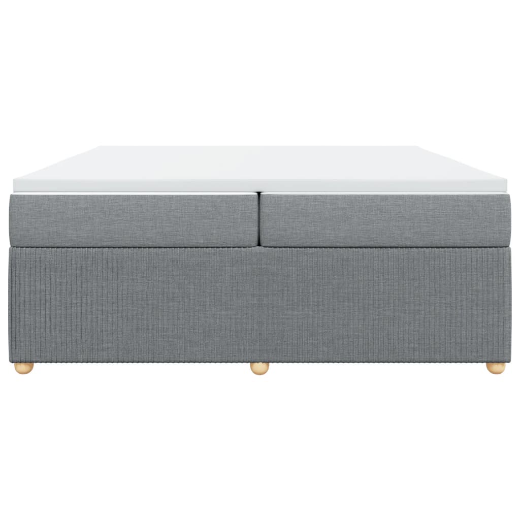 Sommier à lattes de lit avec matelas Gris clair 200x200cm Tissu