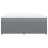 Sommier à lattes de lit avec matelas Gris clair 200x200cm Tissu