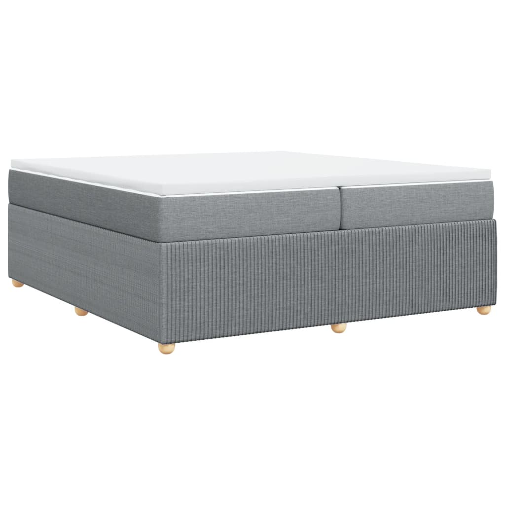 Sommier à lattes de lit avec matelas Gris clair 200x200cm Tissu