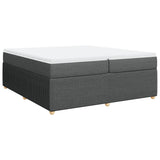 Sommier à lattes de lit avec matelas Gris foncé 200x200cm Tissu