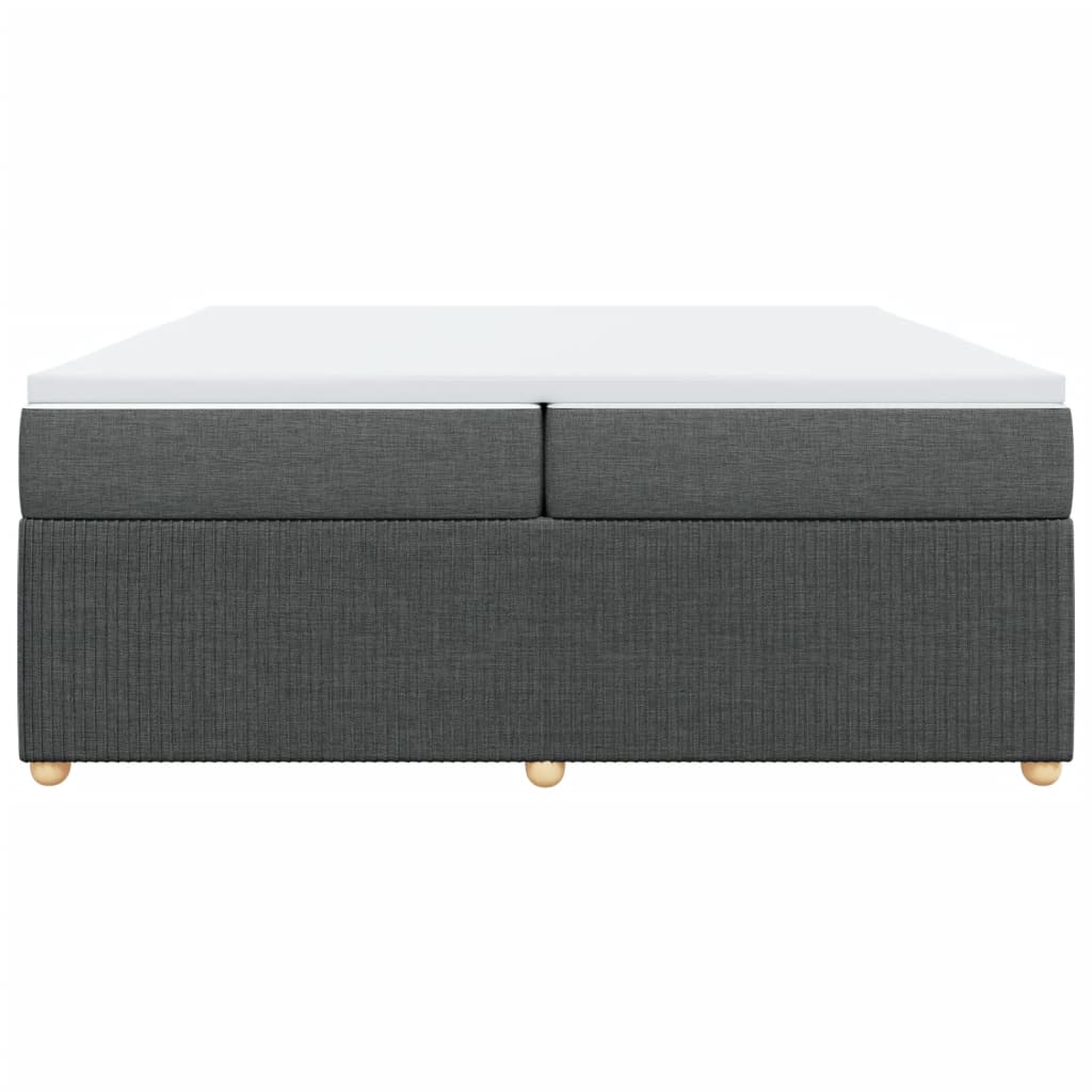 Sommier à lattes de lit avec matelas Gris foncé 200x200cm Tissu