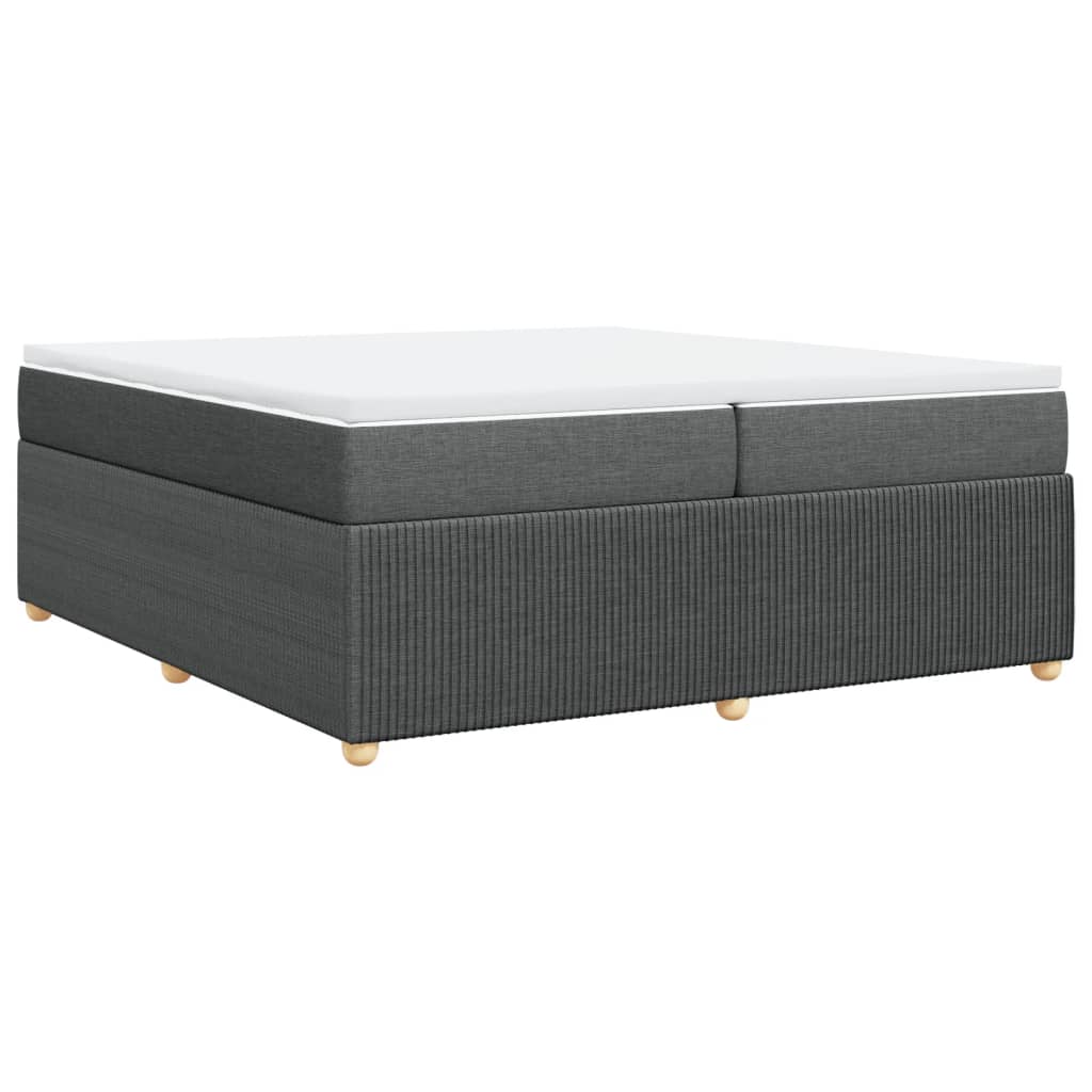 Sommier à lattes de lit avec matelas Gris foncé 200x200cm Tissu