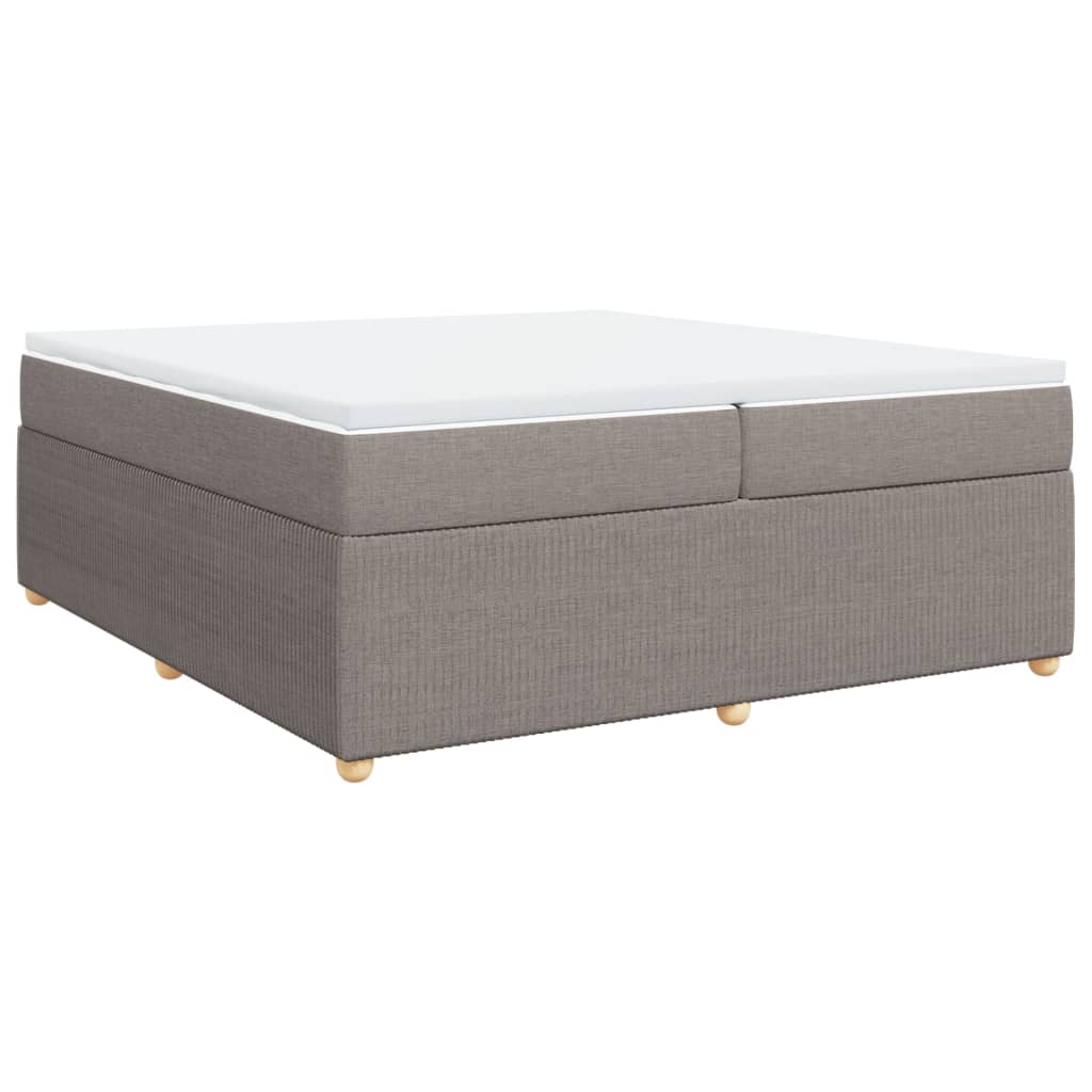 Sommier à lattes de lit avec matelas Taupe 200x200 cm Tissu